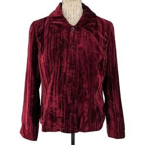 Crushed Velour  Top Jacket SIZE MP Burgundy Whimsey Goth Excellent